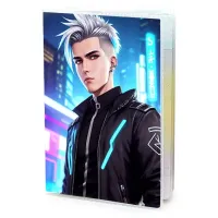 Обложка для паспорта ПВХ Киберпанк парень MOB370