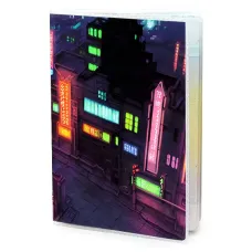 Обложка для паспорта ПВХ Киберпанк неон улица MOB374
