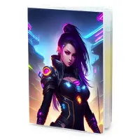 Обложка для паспорта ПВХ Киберпанк девушка MOB377