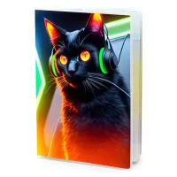 Обложка для паспорта ПВХ VR кот геймер MOB404