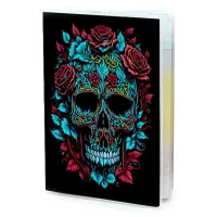 Обложка для паспорта ПВХ Череп, цветы MOB475