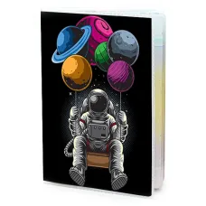 Обложка для паспорта ПВХ Космонавт воздушные шарики MOB539