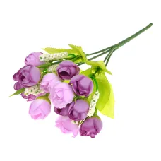 Искусственные цветы Розочки, 24х9см, цвет фиолетовый TCV007-01