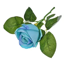 Искусственный цветок Роза, 29х7см, цвет голубой TCV009-03