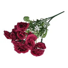 Искусственные цветы Розы, 32х14см, цвет бордо TCV019-01