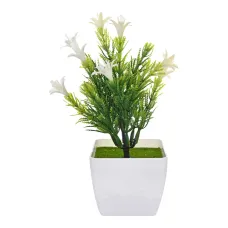 Искусственное растение Бонсай Лилии в горшке, 20х7х7см, цвет белый TCV023-02