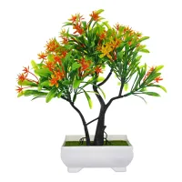 Искусственное растение Бонсай Лилии в горшке, 20х7х7см, цвет белый TCV024-01