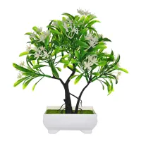 Искусственное растение Бонсай Гиацинт в горшке, 23х23х12см, цвет белый TCV024-02