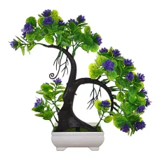 Искусственное растение Бонсай в горшке, 27х27х9см, цвет фиолетовый TCV028-01