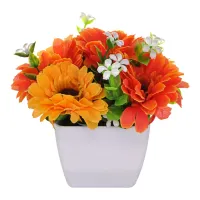 Искусственное растение Бонсай Хризантемы в горшке, 12х12х9см TCV035-01