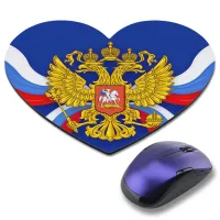 Коврик для мыши Сердце 22х20см Герб России KMH075