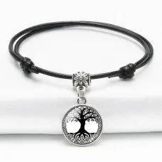 Браслет-амулет на вощеном шнурке Дерево Жизни BS629-02