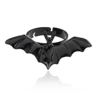 Безразмерное кольцо Летучая мышь, цвет черный KL393