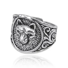 Безразмерное кольцо Волк, 17мм KL396