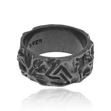 Кольцо Валькнут, размер 10, цвет тёмно-серый KL401-10