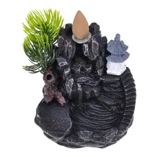 Подставка для благовоний Пуля Храм у водопада, полистоун, 9х8х7см PBKS060