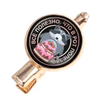 Заколка Все полезно, что в рот полезло HZF-0119