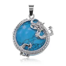 Кулон Дракон, d.2,5см, бирюза BJK350-04