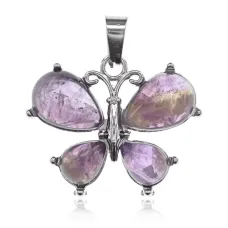 Кулон Бабочка, 2х3 см, аметист BJK351-02