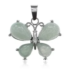 Кулон Бабочка, 2х3см, нефрит BJK351-06