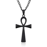 Кулон Анкх на цепочке, цвет черный AC202-02