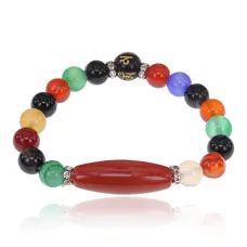 Браслет из натурального агата с мантрами, 8мм BJBS-357