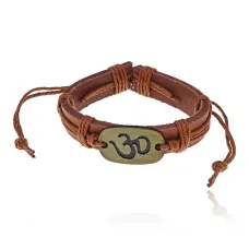 Браслет Ом из натуральной кожи, 1,5см BS658