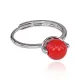 Безразмерное кольцо с вращающимся шариком, цвет красный KL269