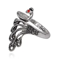 Безразмерное кольцо Павлин, 25мм KL279