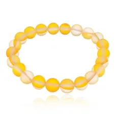 Браслет из синтетического опала, цвет желтый, 8мм BJBS-360-01