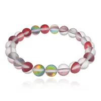 Браслет из синтетического опала, цвет красный, 8мм BJBS-362-01