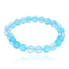 Браслет из синтетического опала, цвет голубой, 8мм BJBS-363-01