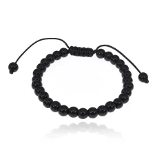 Браслет из черного агата, 6мм BJBS-368-02