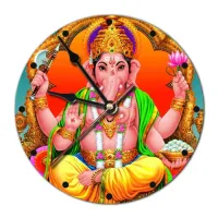 Часы настенные Ганеша 20см, пластик MCH025