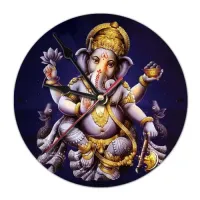 Часы настенные Ганеша 20см, пластик MCH027