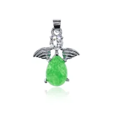 Кулон Ангел с камнем Нефрит, 25х17мм BJK352-02