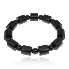 Деревянный браслет, 12мм, цвет черный BS675