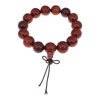 Браслет из красного дерева с Гуру-бусиной, 14мм BS677
