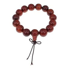 Браслет из красного дерева с Гуру-бусиной, 14мм BS677