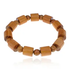 Деревянный браслет, 12мм, цвет желтый BS678