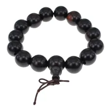 Браслет из черного дерева с Гуру-бусиной, 14мм BS683