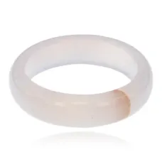 Кольцо из агата, размер 10, цвет белый KL428-10