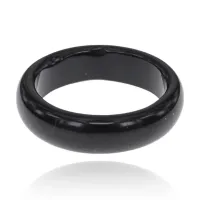 Кольцо из агата, размер 9, цвет черный KL429-09