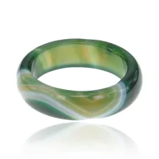 Кольцо из агата, размер 8, цвет зелёный KL430-08