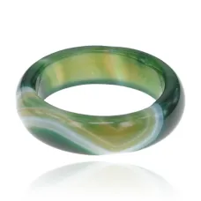 Кольцо из агата, размер 9, цвет зелёный KL430-09