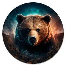Коврик для мыши Медведь, d.20см KM1030