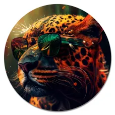 Коврик для мыши Леопард в очках, d.20см KM1032