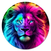 Коврик для мыши Неоновый лев, d.20см KM1034