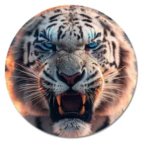 Коврик для мыши Рык белого тигра, d.20см KM1040