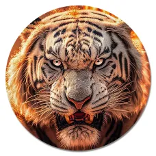 Коврик для мыши Белый тигр, d.20см KM1042